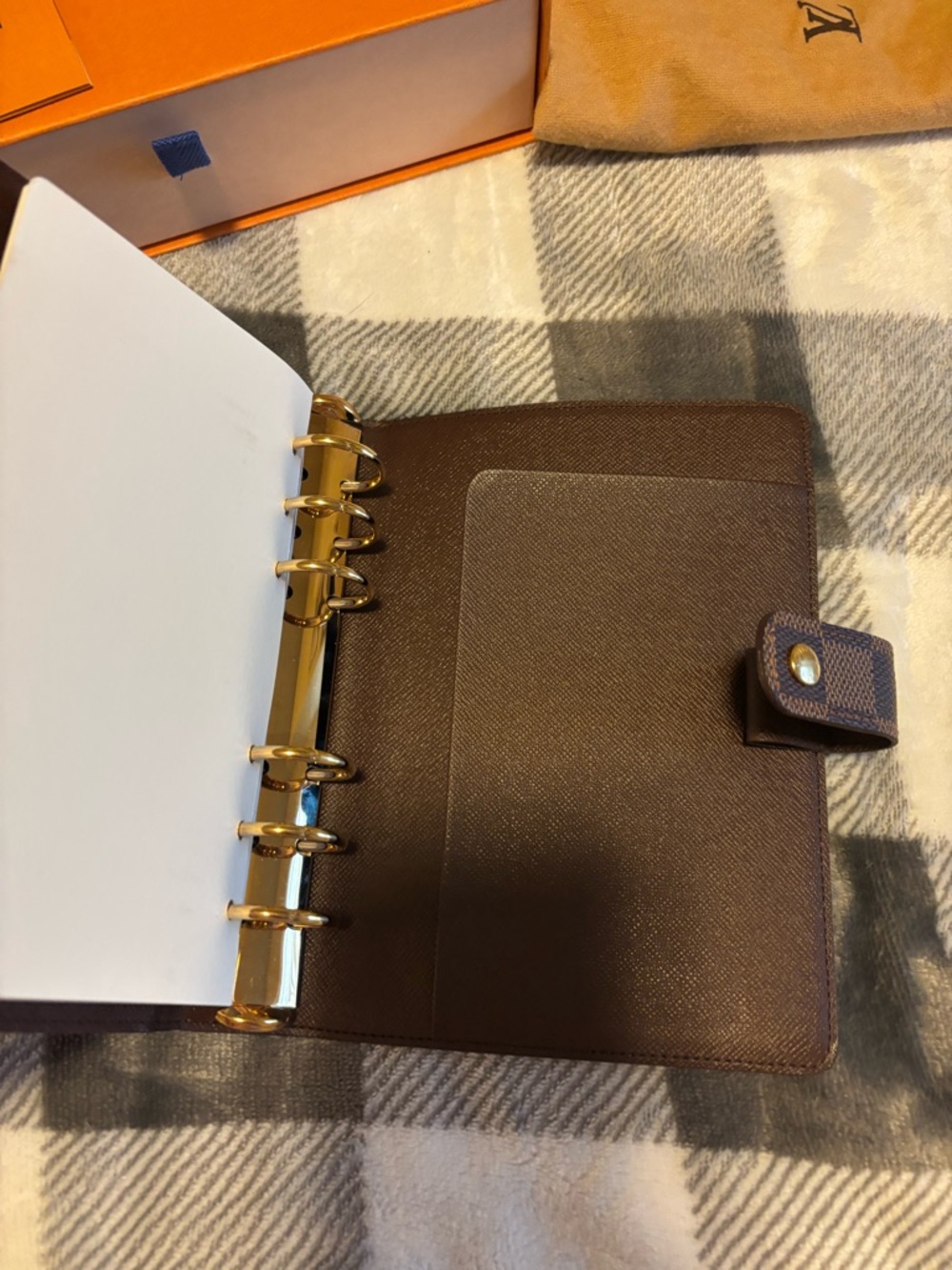 Louis Vuitton Damier Ebene Brown and Dark Brown Home Office Planner Size Medium - Picture 8 of 8